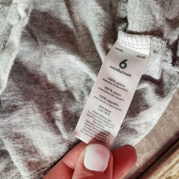 Carter's Gray White and Pink Polka Dot Cotton Girls Casual Summer Dress Size 6m - Picture 2 of 6